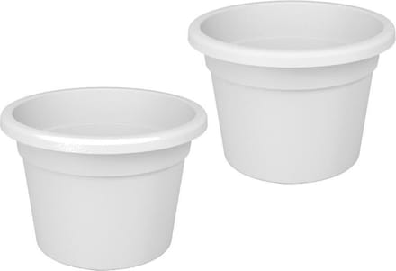 Bloempot Rond Premium 35cm + Bodemgaten WIT Nicoli / 2 STUKS ! /