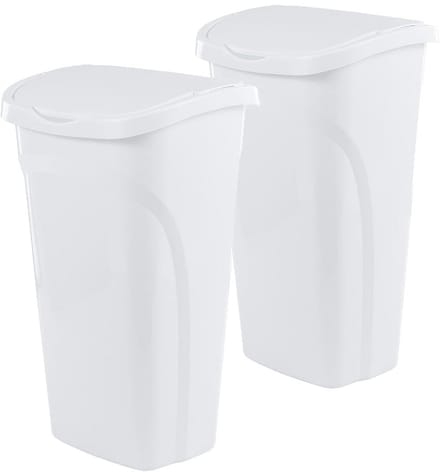 Set van 2 Ruimtebesparende Prullenbakken 40L met Swing Deksel - Smal en Compact Keukenafval