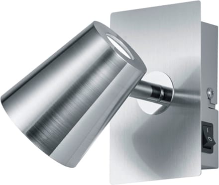 LED Wandspot - Torna Narca - 6W - Warm Wit 3000K - 1-lichts - Vierkant - Mat Nikkel - Aluminium