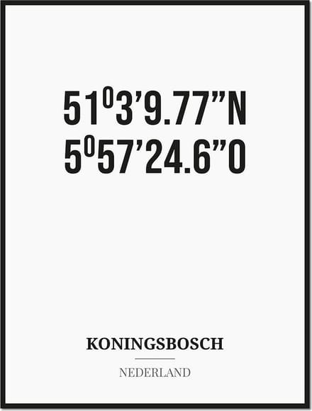 Poster/kaart KONINGSBOSCH met coördinaten