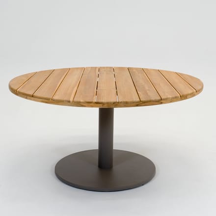 Vita - Mango Low dining Tuintafel - 140 cm diameter - teak look - Beige - Rond