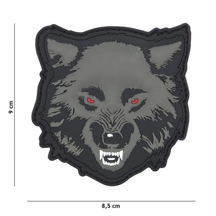 101 Inc Embleem 3D Pvc Wolf Grijs  11138