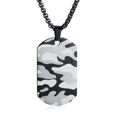 Camouflage Dogtag kettinghanger inclusief ketting