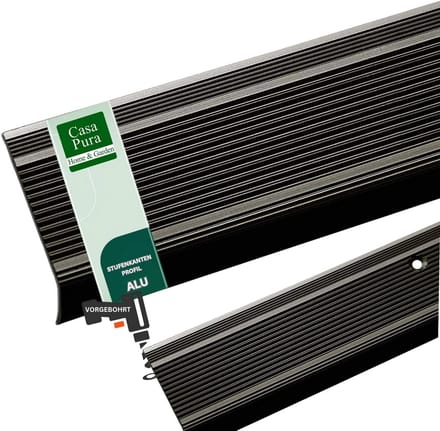 L-vormige Aluminium Trapprofiel 30 mm - Geperforeerd, Geanodiseerd Brons, 100 cm