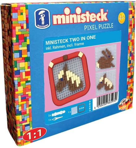 Ministeck mozaïek speelgoed Mini Frames paard konijn - kleine box.