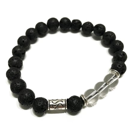 Lavasteen armband - tribale rotskwarts