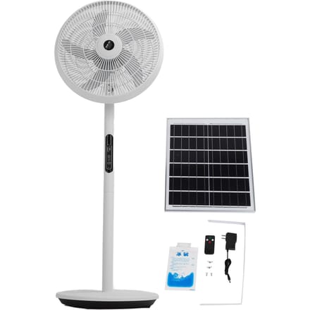 Ventilateur oscillant 3 vitesses, silencieux, télécommande, alimenté par batterie solaire, 18 000 mAh, pour la maison black