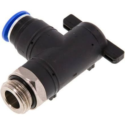 12 mm - G1/2'' Kunststof/Messing L-stuk 2-Weg Kogelkraan