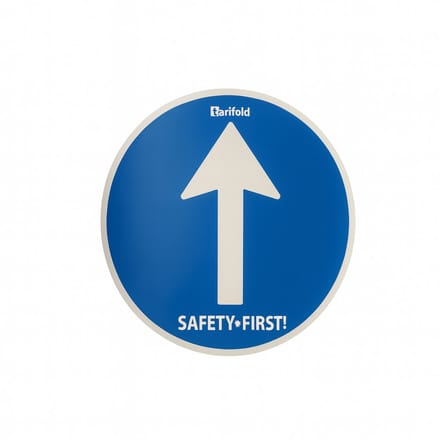 VLOERSTICKER "EEN RICHTING" (gladde vloer) Ø35CM BLAUW 2 stuks
