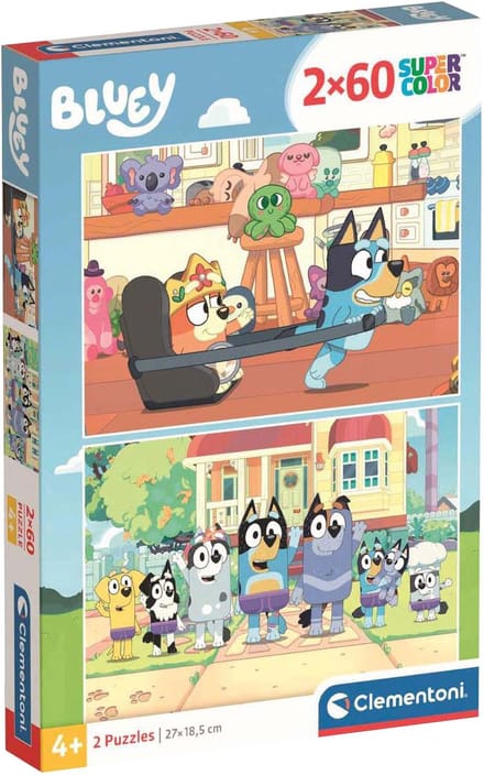 Clementoni - Puzzel - 2X60 Stukjes - Bluey - Kinderpuzzel - Vanaf 4 Jaar