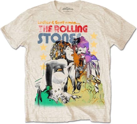 The Rolling Stones - Mick & Keith Watercolour Stars Heren T-shirt - M - Creme