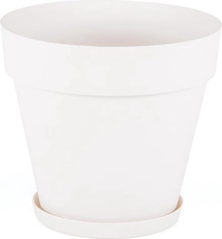 Bloempot Mansion 46L gebroken wit in- & outdoor + gratis schaal en drainage