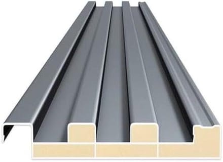Geïsoleerde Dakpanelen - Golfplaten - Carport Bedekken - Polyurethaan Vulling - 06 mm dik - Grijs