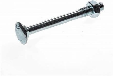 Slotbout met moer. M5 x 50mm. lang. Gegalvaniseerd. 10 stuks Houtbouten. Ifix.