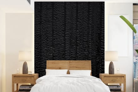 Behang - Fotobehang Zwart - Design - Structuur - Lederlook - Breedte 160 cm x hoogte 220 cm