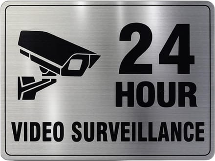 2x Videobewaking Waarschuwingsbord - Reflecterend & Zelfklevend RVS - 20,5x15cm