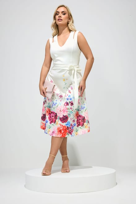Yours London Witte Skaterjurk Met Bloemenprint Size 42