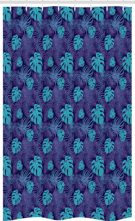 ABAKUHAUS Tropisch douchegordijn – 120x180 cm – Polyester – Lila/Aqua