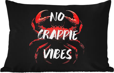 Buitenkussens - Krab - Rood - Tekst - Zwart - 60x40 cm - Weerbestendig