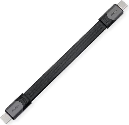 ROLINE USB4 Gen3x2 kabel, C-C, M/M, 8K UHD-2, 40Gbit/s, 100W, extra plat, zwart, 15 cm