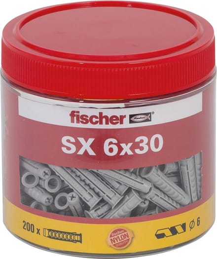 Fischer spreidplug nylon SX 6x30mm (Per 200 stuks)