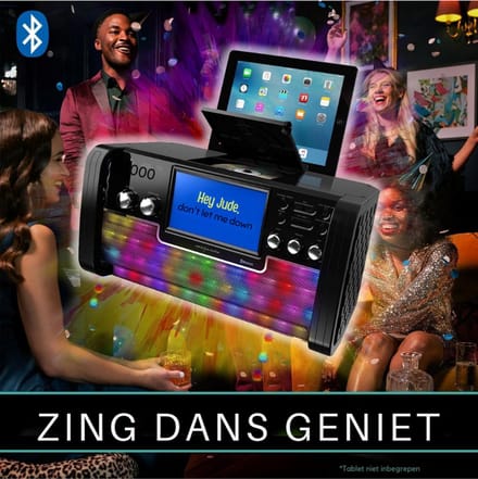 Thuys – Karaoke Disco Party Machine – Met Luidspreker 1 Microfoon – LED Disco Lights En – 7 Inch Kleuren TFT – Scherm