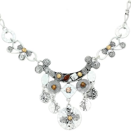 Behave - Ketting met bruine stenen en bloemendetails - Modeaccessoire voor boho-chic looks