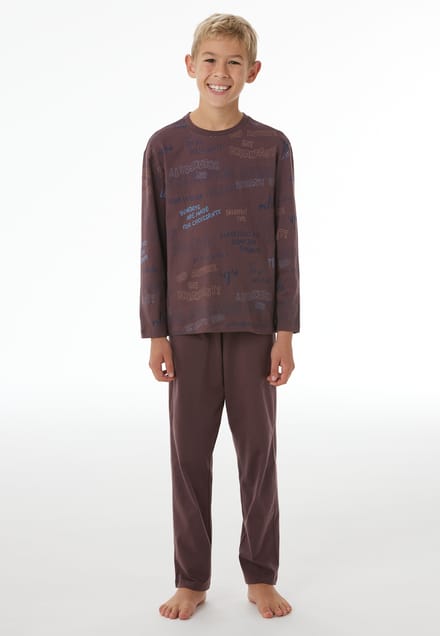 Lange pyjama Ontbijt, cacaobruin - Nightwear 140