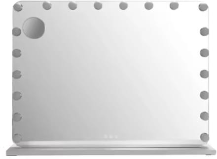 Make up spiegel met verlichting - Wit - Voor bureau - 20 Dimbare LED-lampen - 3 kleuren - Vierkant