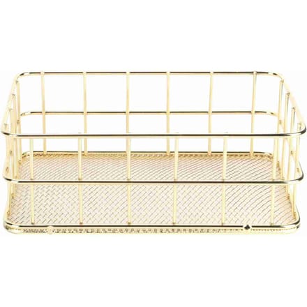 Gouden IJzeren Opbergmand Multifunctionele Draadgaas Desktop Opbergorganizer voor ThuisKlein Formaat beige
