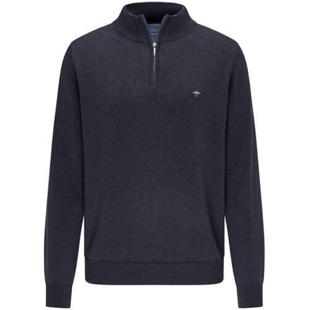 Fynch-Hatton Trui Troyer Zip Superfine Cotton Navy / male