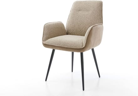 Gestoffeerde-stoel Zoa-Flex 4-poot conisch zwart materiaalmix mud pocketveer kern