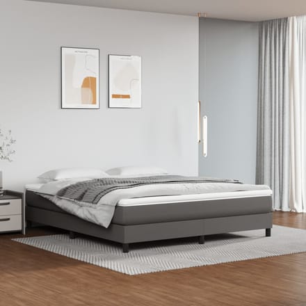 vidaXL - Pocketveringmatras - medium - 160x200x20 - cm - kunstleer - grijs