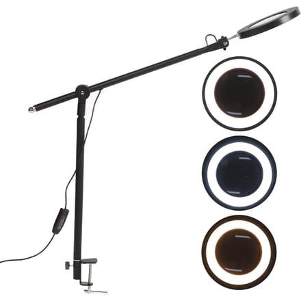 Multifunctionele LED Vergrootlamp 3 Modi Clip-on Vergrootlamp Draaibare Vergrootlamp