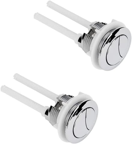 Toilet Spoelknop - Drukknop Toilet - Water Besparen - Dubbele Spoeling - 60mm Diameter - Wit