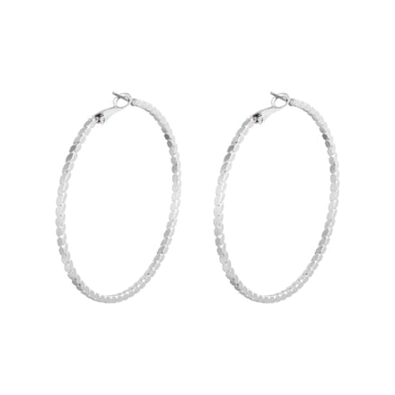 Jomide Oorringen Rond - Zilverkleurig - 6 cm - 3