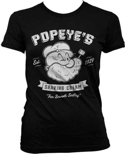 Popeye Dames Tshirt -M- Popeye's Shaving Cream Zwart