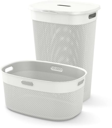 Curver Filo Wasmand met deksel 55L + Wasmand 45L - Wit