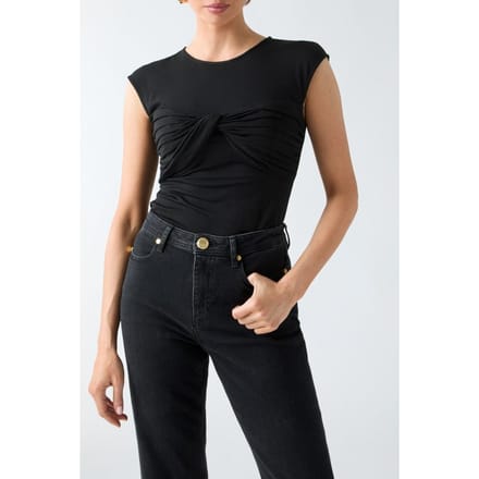 GUESS Amelia Crew Neck Sl Jet Black A996 Größe: M | Tanktops Outlet | Damen | Schwarz