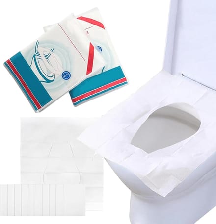 Toilet Seat Covers - Disposable Covers - Public Toilets - Water Soluble - 43 x 35.5 cm - White