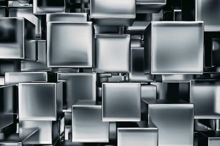 Fotobehang - Metal Cubes 375x250cm - Vliesbehang