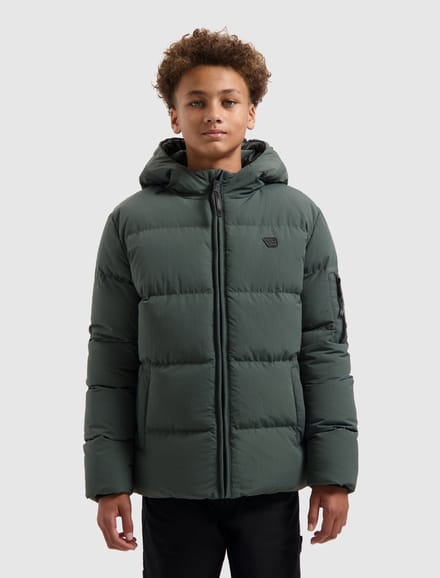 Ballin Amsterdam - Jongens Regular fit Jackets Padded - Army Green - Maat 12