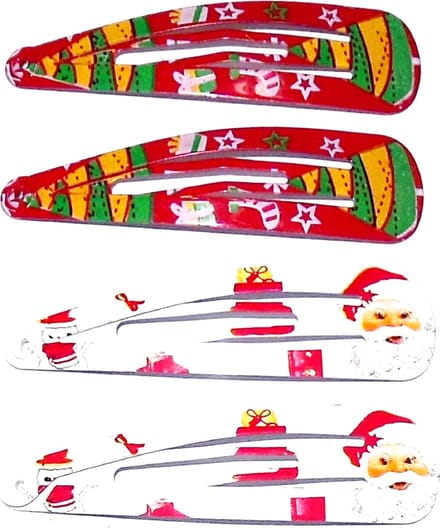 Klik-klak haarspeldjes - kerstsferen - kerstman - kerstboom - winter