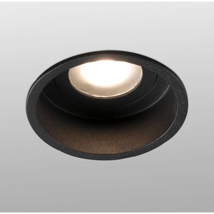 FARO BARCELONA Inbouwspot Hyde 1-lamp frame rond IP44 zwart