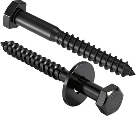 Zeskant houtschroeven met ringen RVS A2 - 75mm Lengte - 25 Stuks