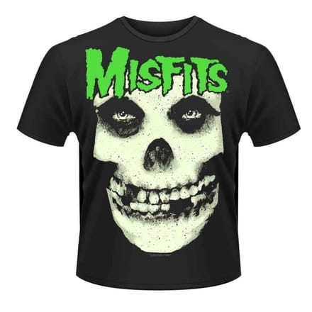 Misfits Heren Tshirt -S- Glow Jurek Skull Zwart