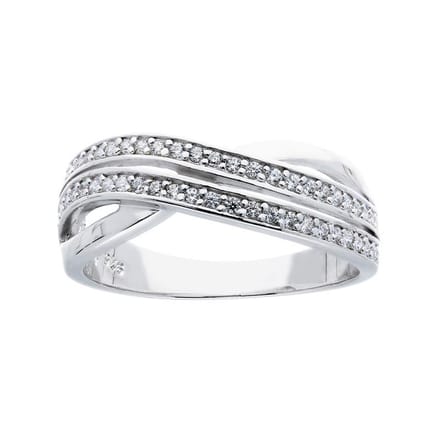 Silver Lining - Zilveren ring met steen gerodineerd
