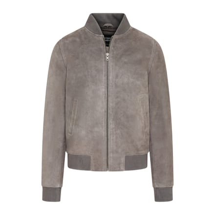 Mannen Grey Goat Suede MA-1 Bomber Jack-Auckland