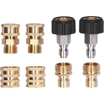 8 stuks Hogedrukreiniger Adapter Koppeling Set Messing Snelkoppeling Connector Kit black