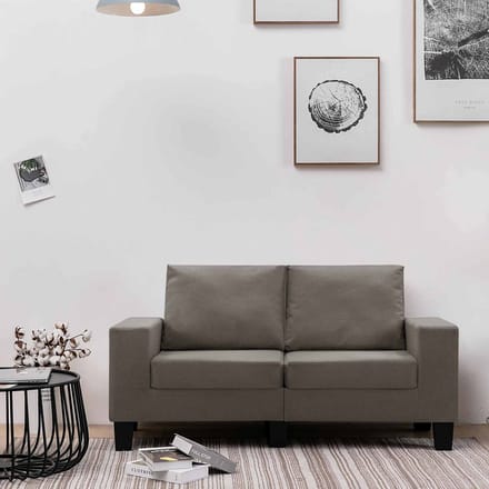 vidaXL Bank Taupe Tweezitsbank Stof